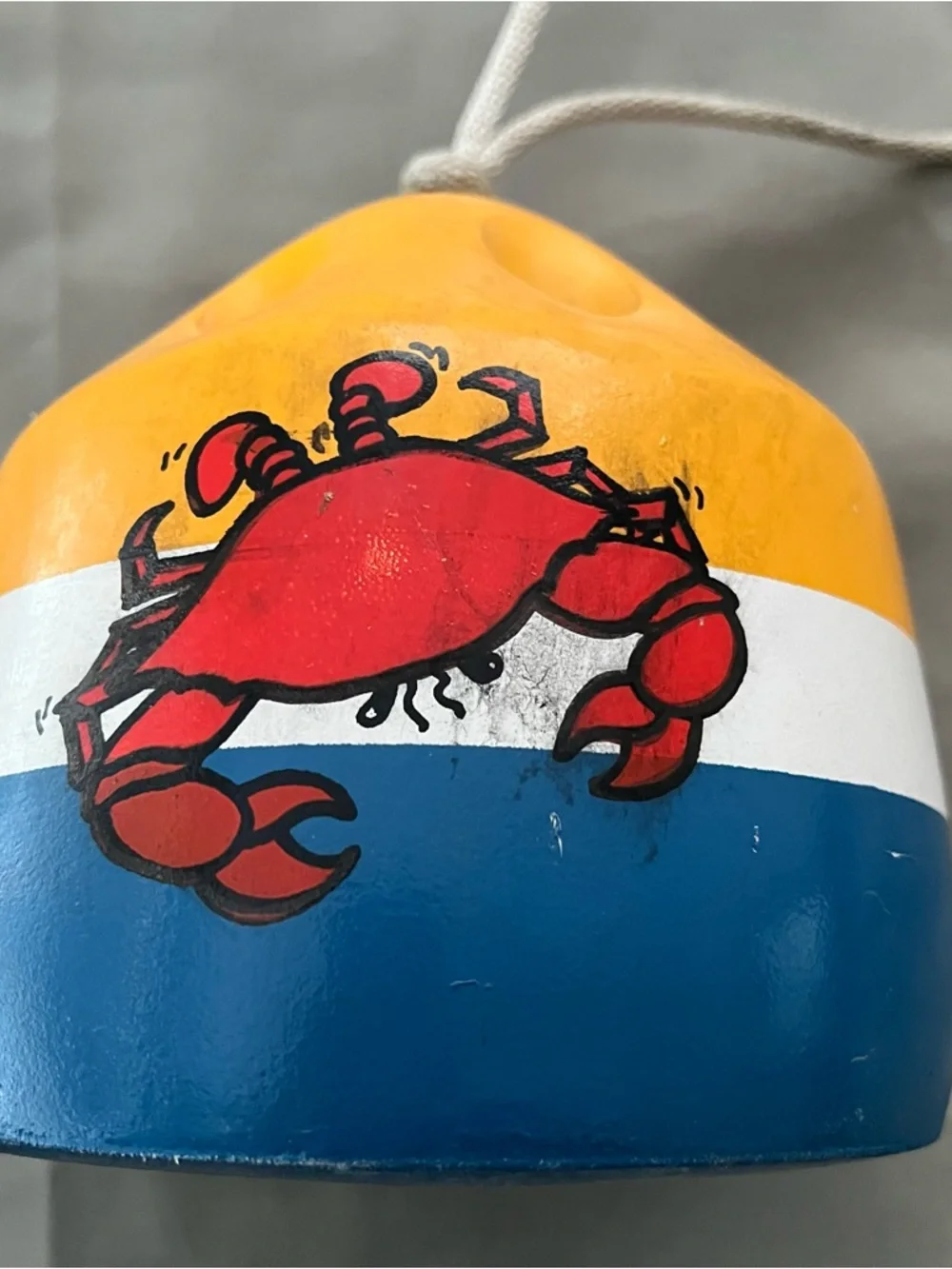 Decorative Hand-Painted Buoy with Red Crab Design 2004 - Delaware
